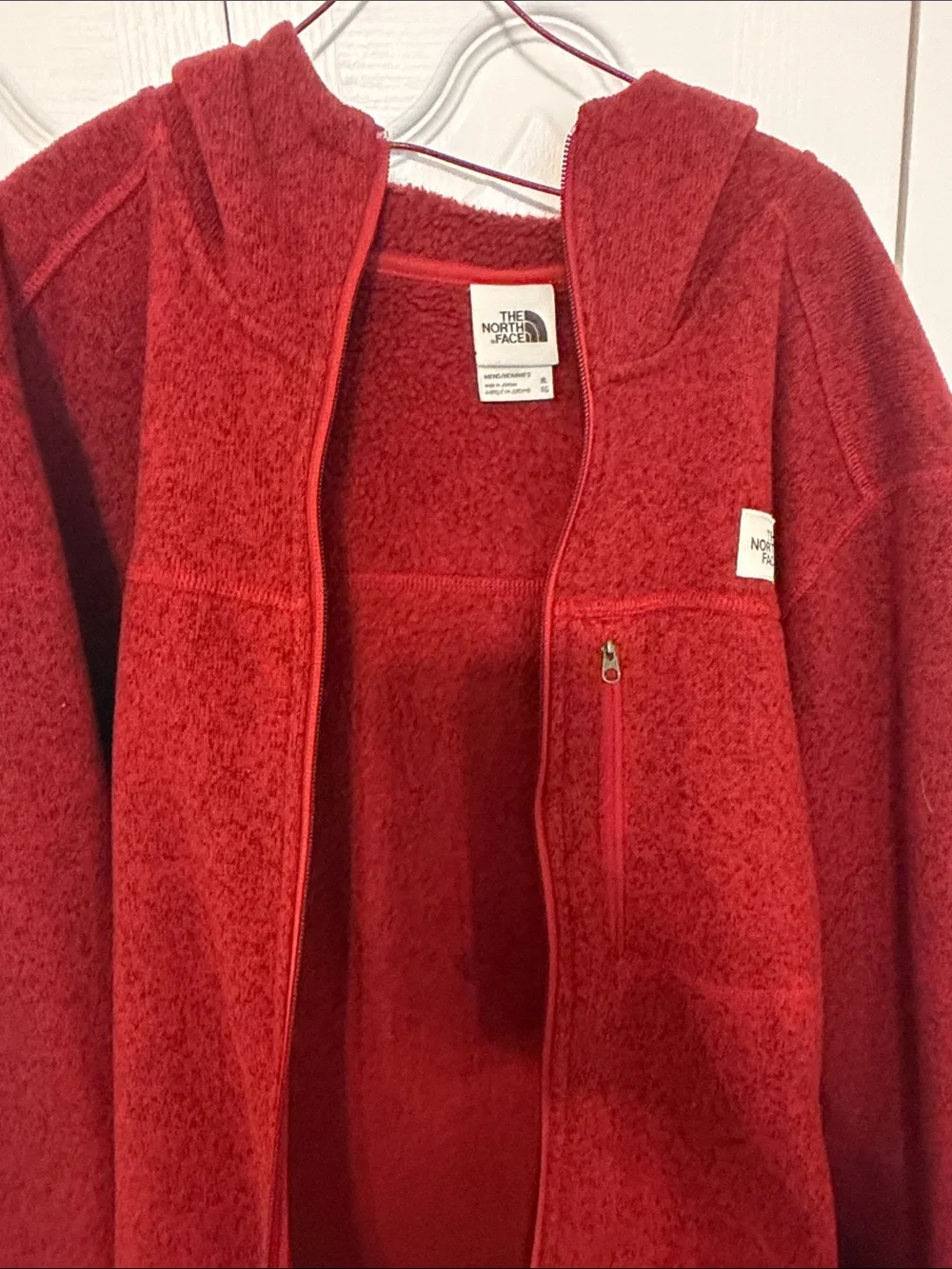 The North Face Deep Red Hooded Full-Zip Fleece Jacket
